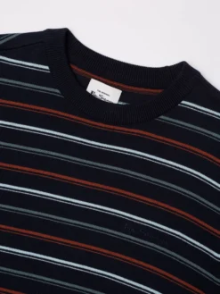Baird Fine Stripe Long-Sleeve Crew Neck - Dark Navy Spring | Summer 2022