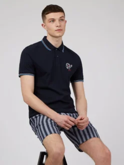 Baird Spring | Summer 2022 Strolling Record Embroidered Polo - Dark Navy