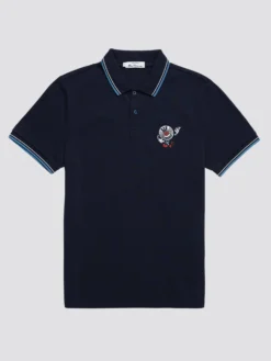 Baird Spring | Summer 2022 Strolling Record Embroidered Polo - Dark Navy