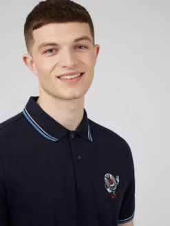 Baird Spring | Summer 2022 Strolling Record Embroidered Polo - Dark Navy