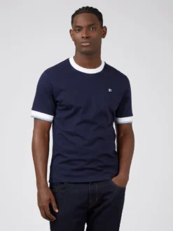 Baird T-Shirts B By Ben Sherman Ringer Tee - Marine