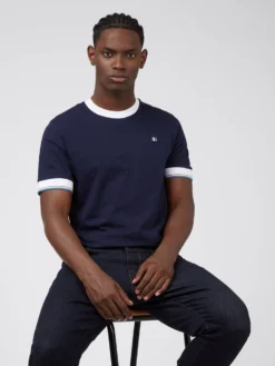 Baird T-Shirts B By Ben Sherman Ringer Tee - Marine