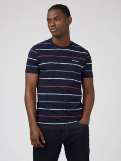 Baird T-Shirts Fine Stripe Tee - Marine