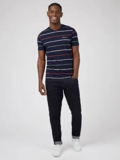 Baird T-Shirts Fine Stripe Tee - Marine