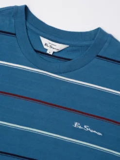 Baird T-Shirts Fine Stripe Tee - Wedgewood Blue