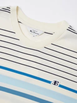 Baird B By Ben Sherman Engineered Stripe Tee - Snow White