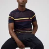 Baird T-Shirts B By Ben Sherman Engineered Stripe Tee - Marine