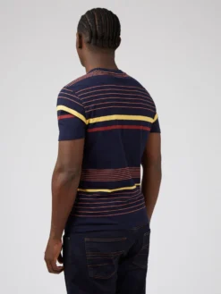 Baird T-Shirts B By Ben Sherman Engineered Stripe Tee - Marine