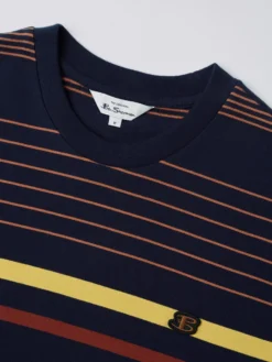 Baird T-Shirts B By Ben Sherman Engineered Stripe Tee - Marine