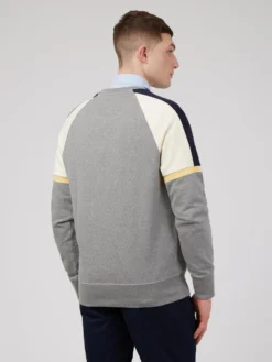 Baird Color Block Crewneck Sweatshirt - Steel Loungewear