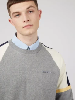 Baird Color Block Crewneck Sweatshirt - Steel Loungewear