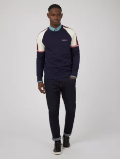 Baird Loungewear Color Block Crewneck Sweatshirt - Marine