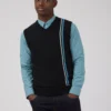 Baird Mod Stripe Cotton Vest - Black Spring | Summer 2022 2 Baird Mod Stripe Cotton Vest - Black Spring | Summer 2022