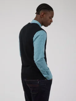 Baird Mod Stripe Cotton Vest - Black Spring | Summer 2022