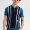 Baird Iconic Vertical Textured Stripe Mod Polo - Royal Blue