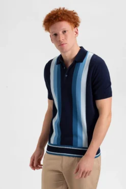 Baird Iconic Gradient Vertical Stripe Mod Polo Iconic Mod Knit Polos