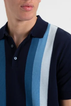 Baird Iconic Gradient Vertical Stripe Mod Polo Iconic Mod Knit Polos