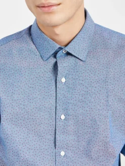LF Dobby Print Slim Fit Dress Shirt - Dark Teal
