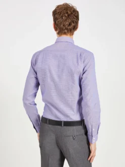 LF Long-Sleeve Shirts Dobby Print Slim Fit Dress Shirt - Spice/Royal 12 LF Long-Sleeve Shirts Dobby Print Slim Fit Dress Shirt - Spice/Royal