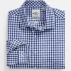 LF Long-Sleeve Shirts Dobby Check Slim Fit Dress Shirt - Purple/Navy