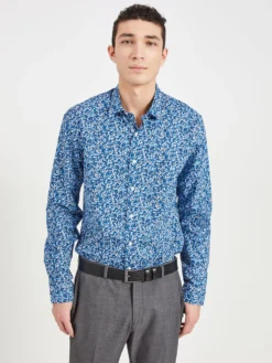 LF Blue Floral Skinny Fit Dress Shirt - Multi 10 LF Blue Floral Skinny Fit Dress Shirt - Multi