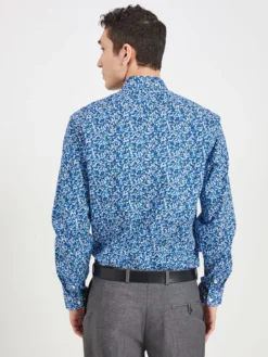 LF Blue Floral Skinny Fit Dress Shirt - Multi 12 LF Blue Floral Skinny Fit Dress Shirt - Multi