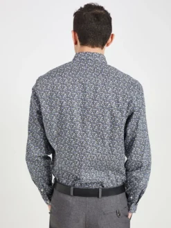 LF Long-Sleeve Shirts Grey & Blue Skinny Fit Dress Shirt - Multi