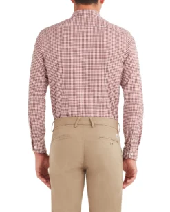 LF Tailored Shop Dobby Gingham Slim Fit Dress Shirt - Spice