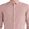 LF Tailored Shop Dobby Gingham Slim Fit Dress Shirt - Spice