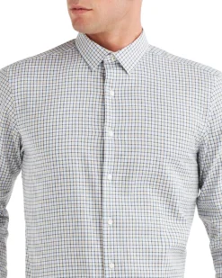LF Herringbone Check Slim Fit Dress Shirt - Gold Tailored Shop