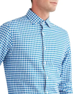 LF Twill Gingham Slim Fit Dress Shirt - Royal