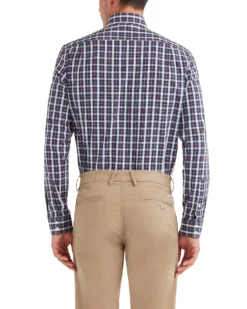 LF Dobby Tartan Slim Fit Dress Shirt - Rust Tailored Shop