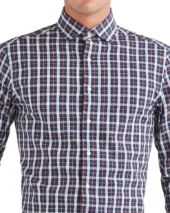 LF Dobby Tartan Slim Fit Dress Shirt - Rust Tailored Shop