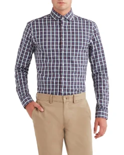 LF Dobby Tartan Slim Fit Dress Shirt - Rust Tailored Shop