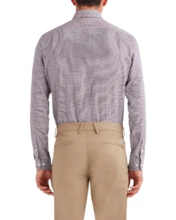 LF Tailored Shop Puppytooth-Print Slim Fit Dress Shirt - Spice