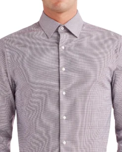LF Tailored Shop Puppytooth-Print Slim Fit Dress Shirt - Spice