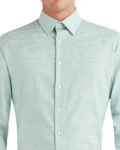 LF Unsolid Dobby Slim Fit Dress Shirt - Green