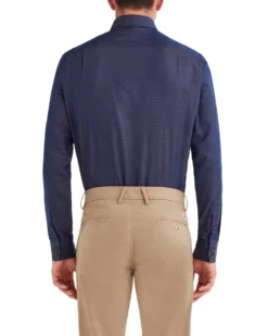 LF Sateen Dobby Slim Fit Dress Shirt - Navy