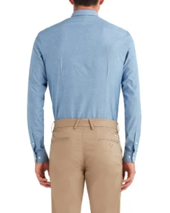 LF Tailored Shop Argyle Chambray Skinny Fit Dress Shirt - Navy