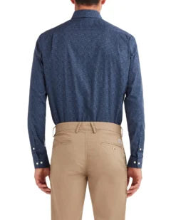 LF Vintage Floral Print Slim Fit Dress Shirt - Blue Tailored Shop