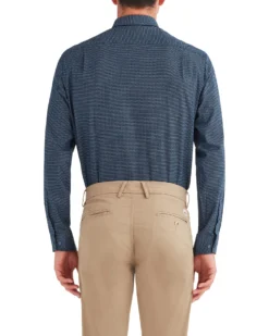 LF Dot Printed Oxford Slim Fit Dress Shirt - Navy