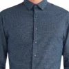 LF Dot Printed Oxford Slim Fit Dress Shirt - Navy