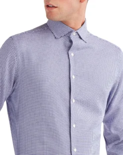 LF Houndstooth Slim Fit Dress Shirt - Purple Tailored Shop