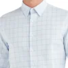 LF Tailored Shop Twill Check Slim Fit Dress Shirt - Light Blue