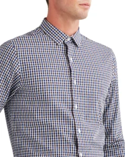 LF Dobby Check Skinny Fit Dress Shirt - Brown