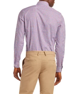LF Gingham Skinny Fit Dress Shirt - Red & Navy Tailored Shop