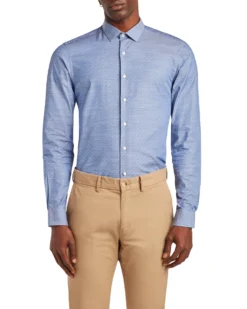 LF Tailored Shop Dobby Slim Fit Dress Shirt - Lavender