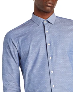 LF Tailored Shop Dobby Slim Fit Dress Shirt - Lavender