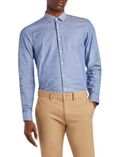 LF Tailored Shop Dobby Slim Fit Dress Shirt - Lavender