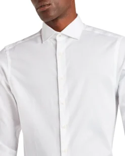 LF Argyle Dobby Slim Fit Dress Shirt - White Tailored Shop